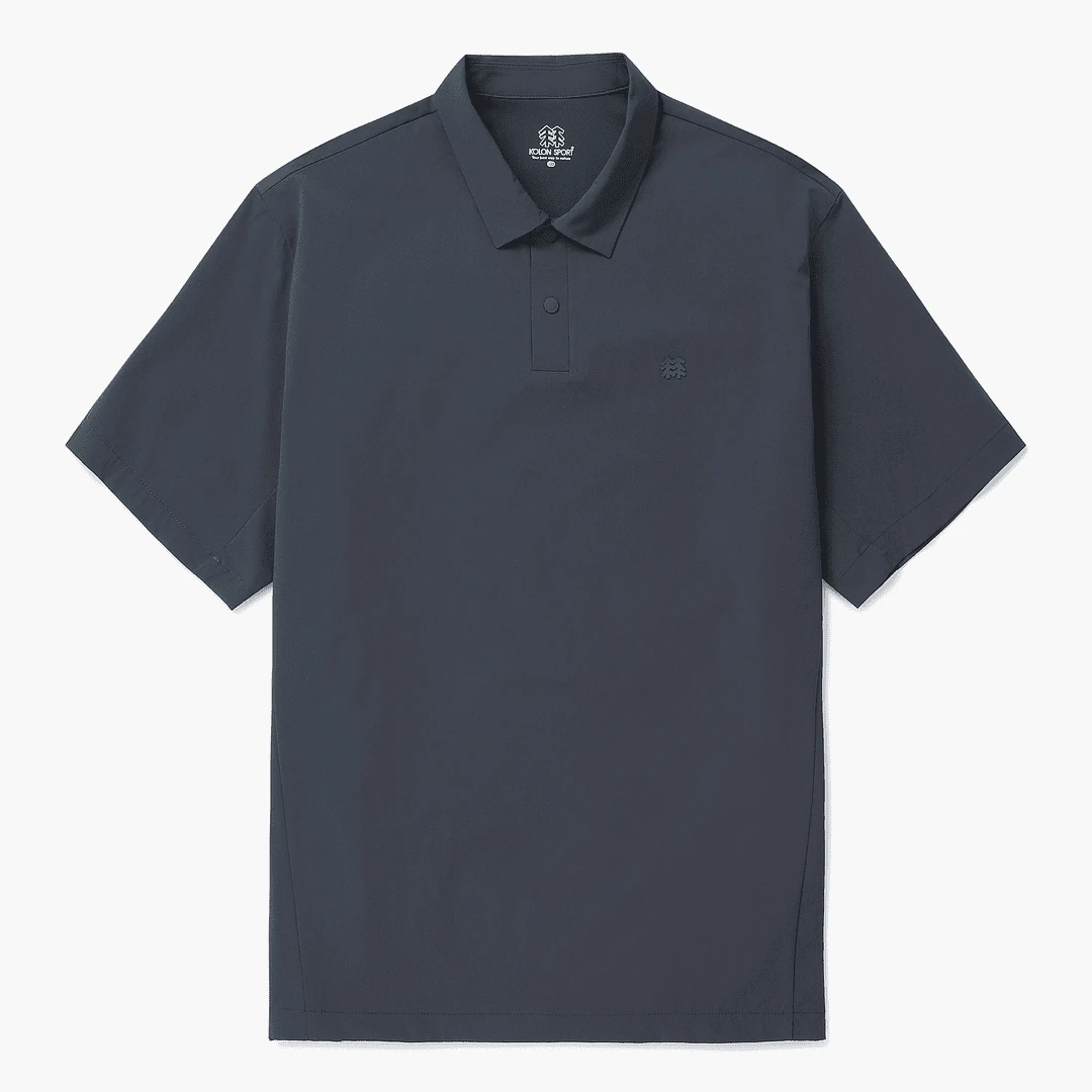 KOLON SPORT/可隆男子户外商务短袖绵羊毛混纺亲肤短袖速干POLO衫