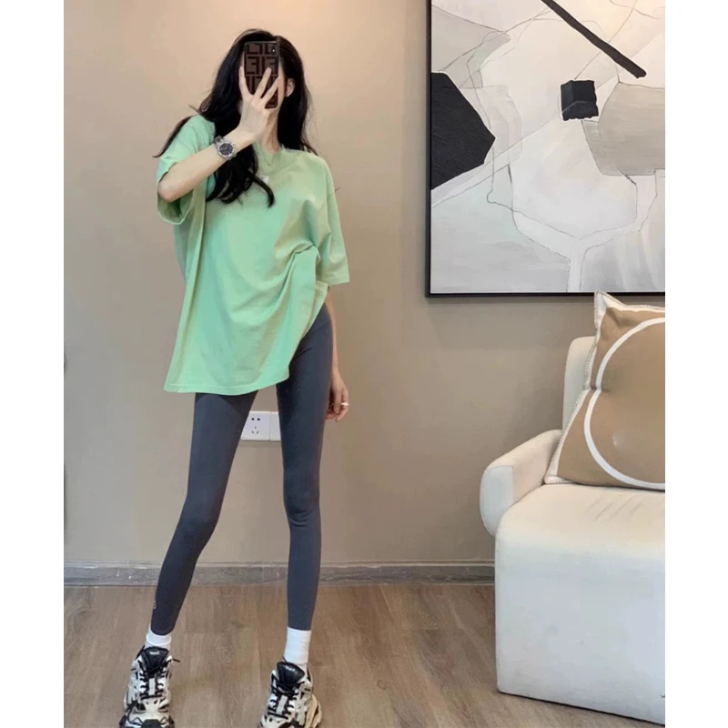 韩系简约短袖t恤女夏新款设计感小众小个子休闲运动套装体恤上衣