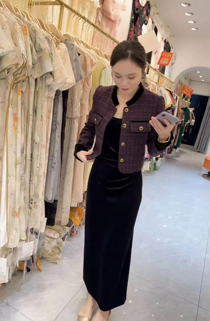 丹妮丝时尚洋气显瘦两件套套裙