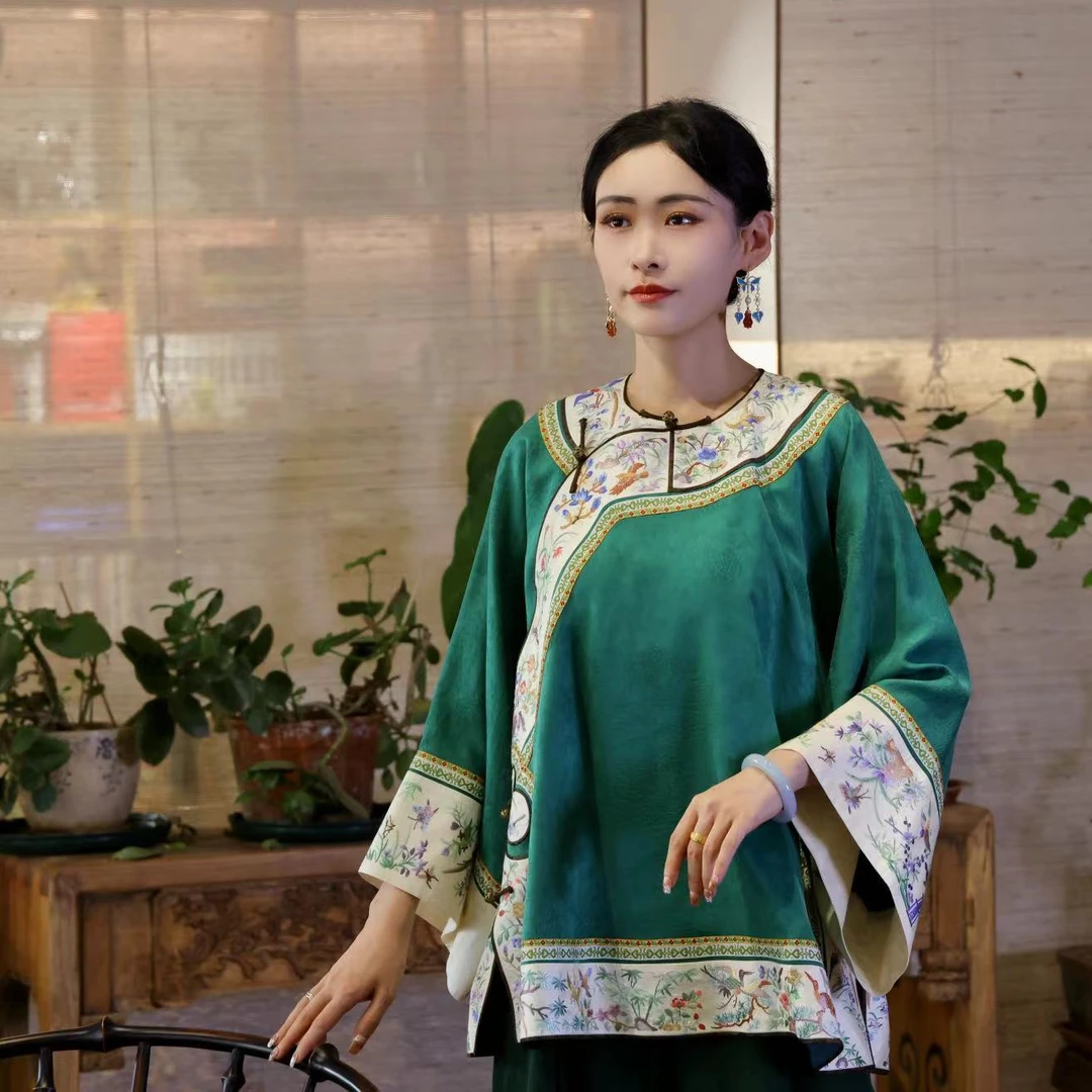 {苏梦}福满春缀手绣满绣圆领斜襟云头上衣中式国风0103929