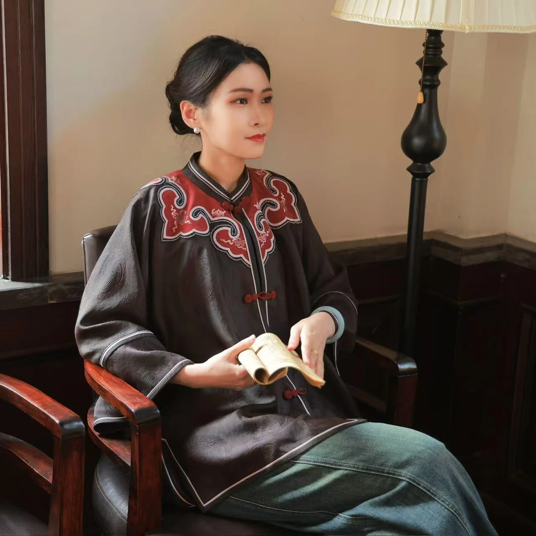 蘇夢【六合生贵】八宝纹手绣中式国风立领对襟上衣日常传统01031460