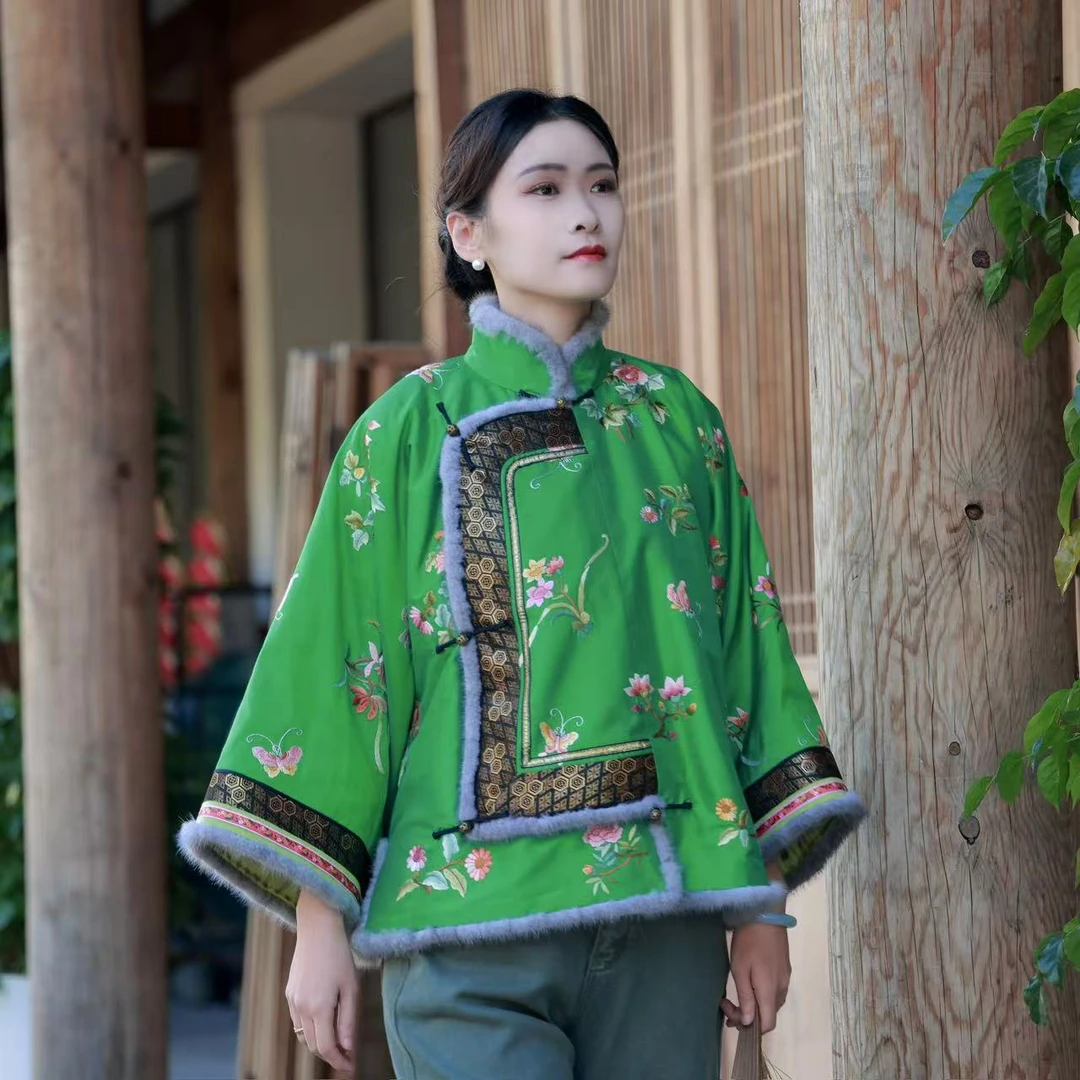 蘇夢【花想容】满绣夹棉中式国风立领斜襟上衣日常传统0105214