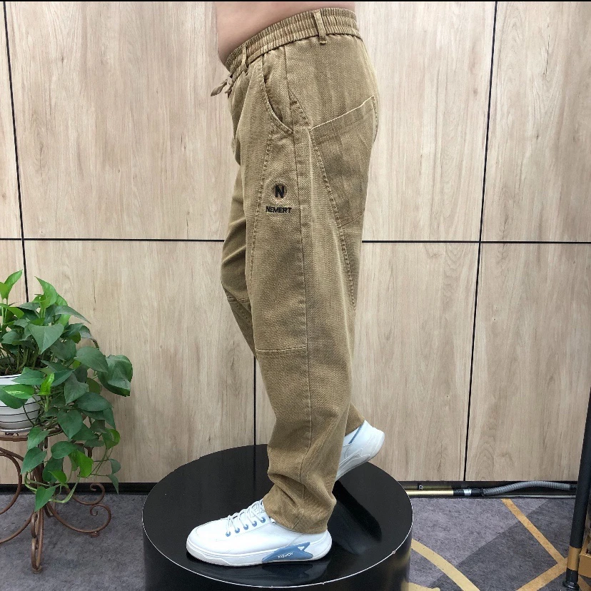 1171春秋男士宽松舒适大码时尚百搭哈伦水洗牛仔老爹裤