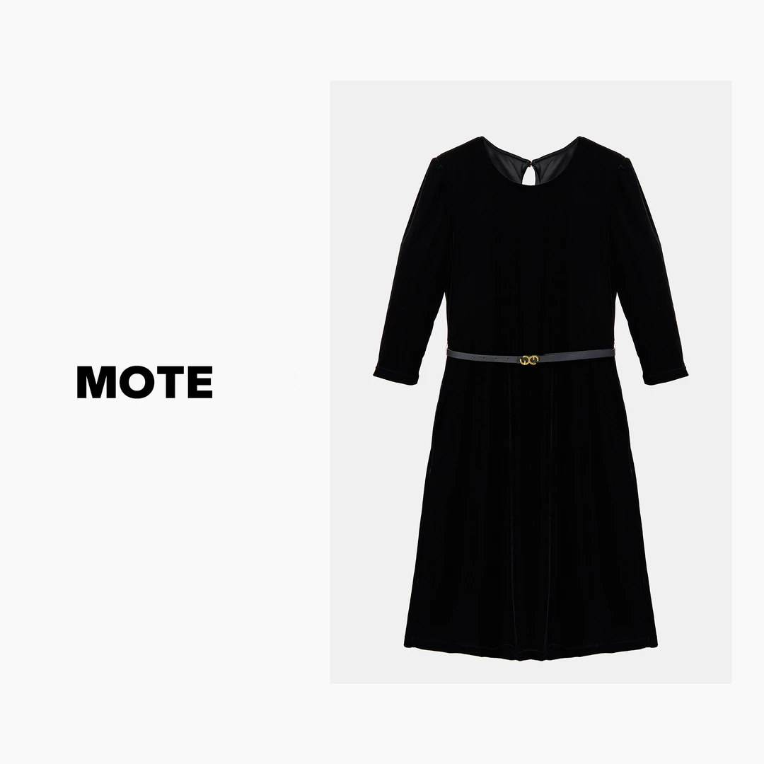 春秋优雅气质时尚丝绒连衣裙030002