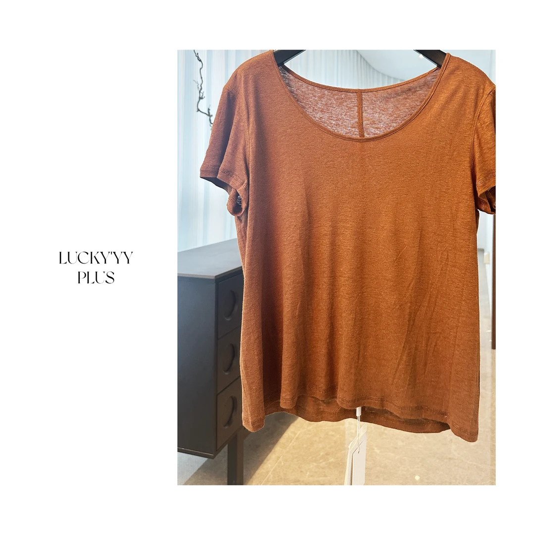 LUCKYYY 高品定制夏季亚麻宽松舒适T恤  B485