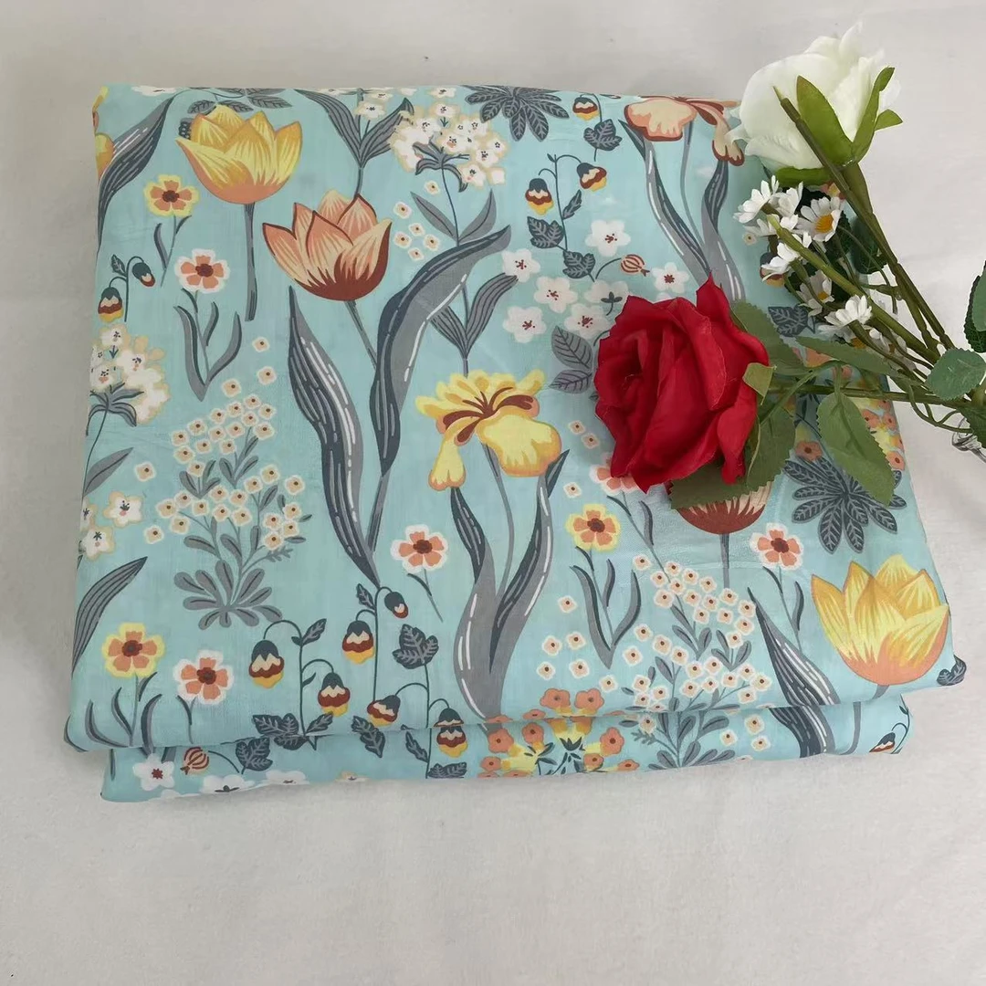 接缝款纯棉全棉100%棉学生被套斜纹柔软亲肤单人双人被罩郁金香