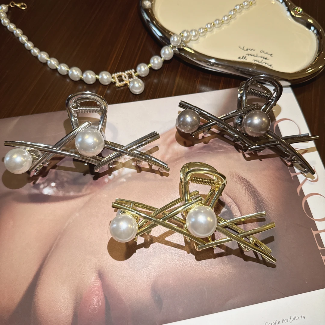 抓夹女2024新款高级感大号鲨鱼夹高端发夹头饰金属发卡夹子