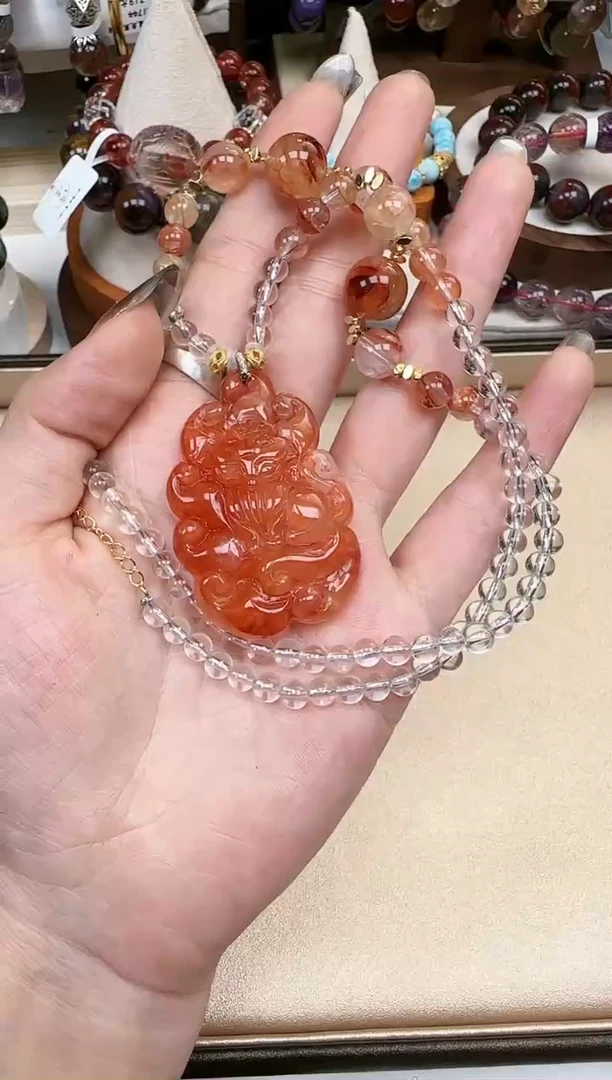 【闪购商品】琉璃DIYA1796胶花战狐项链