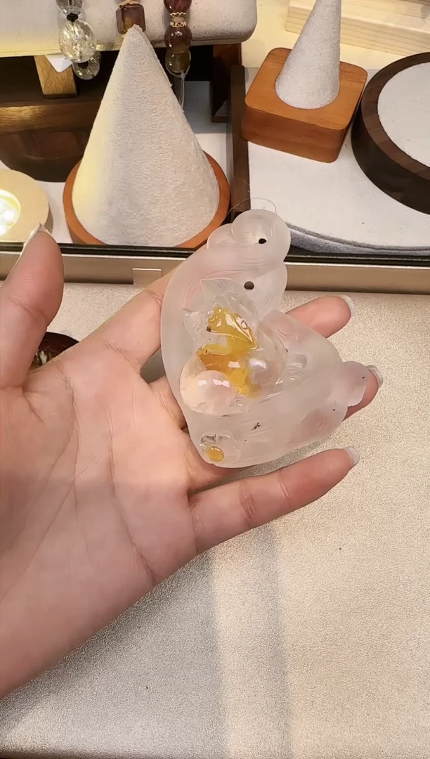 【闪购商品】琉璃DIY胶花九尾摆件-1