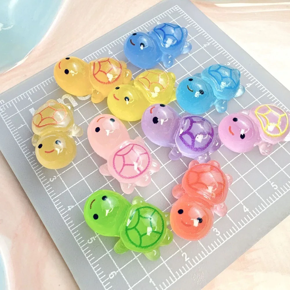 便携迷你小乌龟对对碰荧光摆件立体微景观动物模型仿真编制材料包