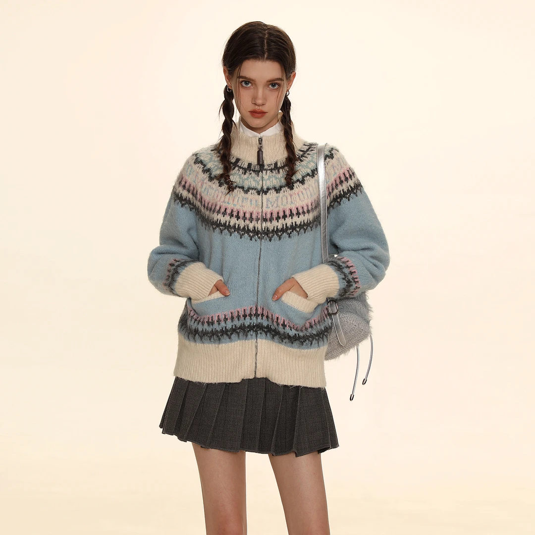 Moromoro 冬日氛围感费尔岛开衫