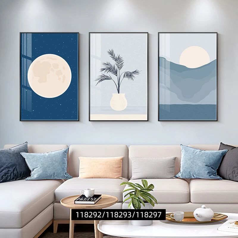 北欧客厅装饰画抽象三联画ins静物沙发背景墙挂画挂画装饰画