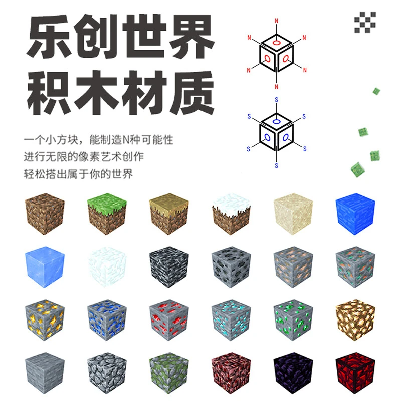 我的世界游戏周边地狱传送门磁力拼搭益智小方块积木礼物玩具