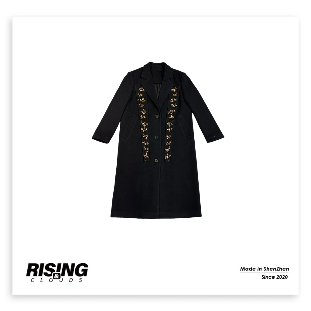 RISING&CLOUDS【小云姐】深圳南油雅丹风手工钉珠风铃花大衣090404