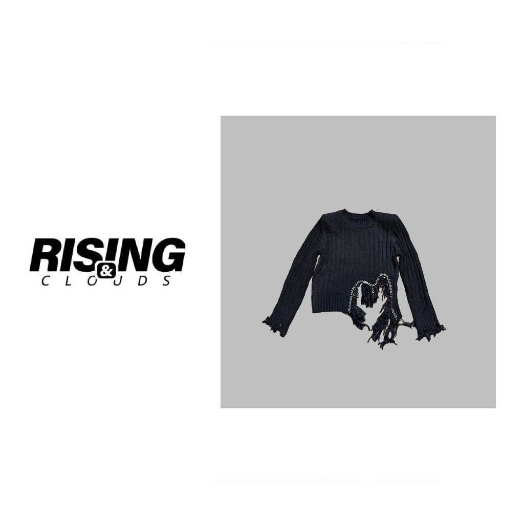 RISING&CLOU【小云姐家】原创流苏纯色长袖时尚显瘦羊毛衣090193