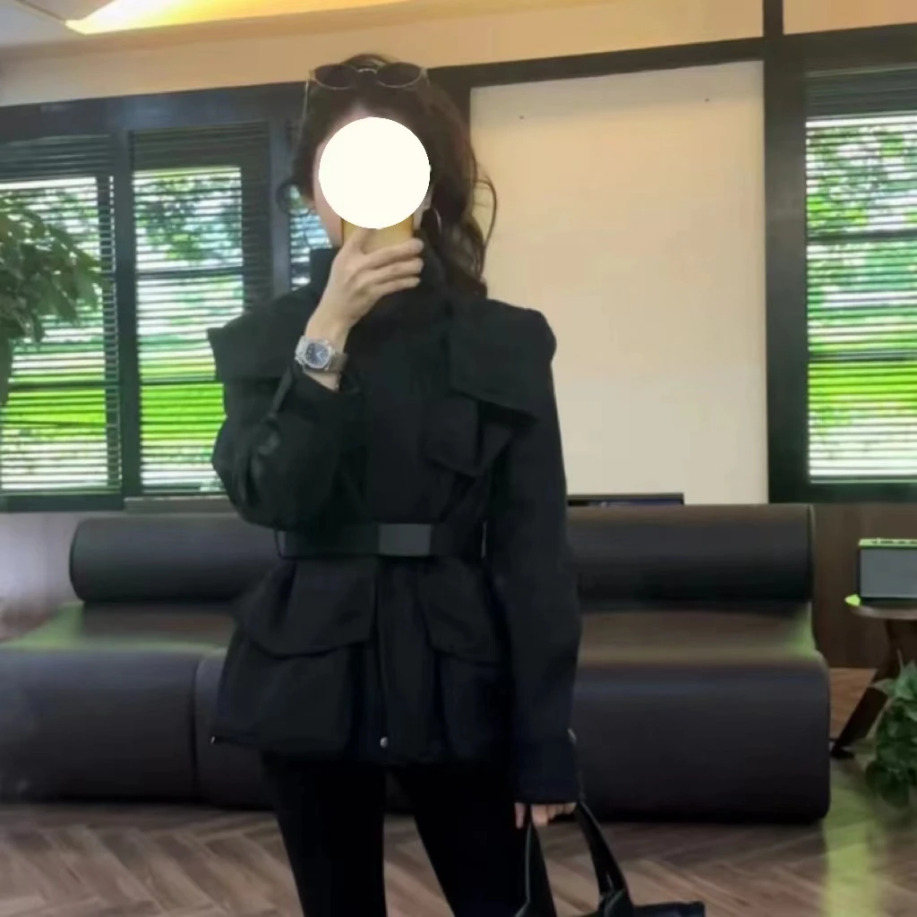 杨幂同款 设计感小众高级感外套衣加厚外套女气质显瘦连帽外搭女