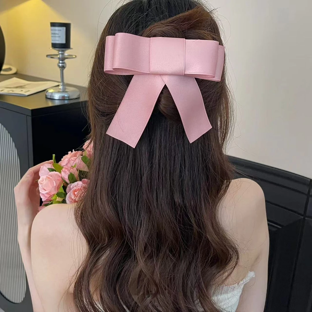 法式少女超大号蝴蝶结发夹韩系半扎发抓夹后脑勺盘发鸭嘴夹子头饰
