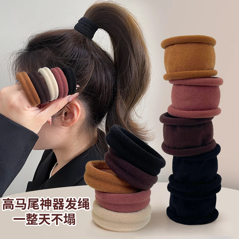宽边无接缝发圈简约高弹力扎头皮筋不伤发高弹头绳绑发扎马尾发绳