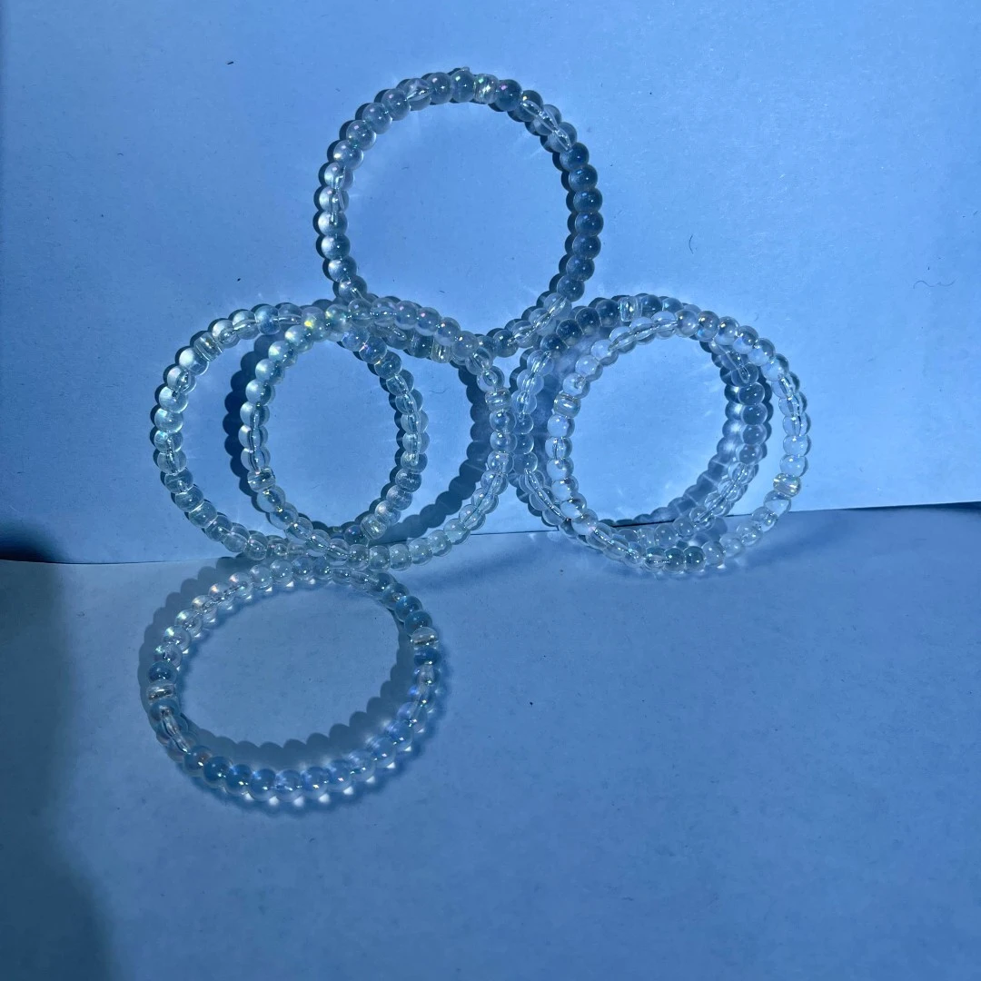 手工diy大号镂空珍珠圆圈圆环亚克力串珠手工饰品耳环配件材料