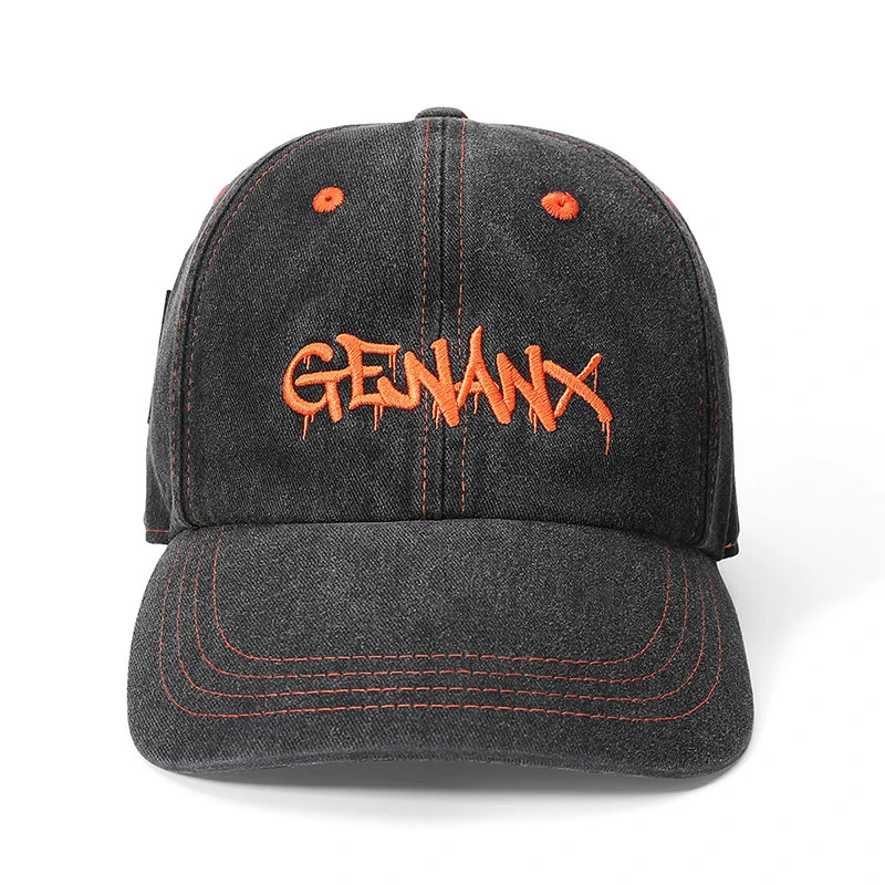 GENANX闪电潮牌牛仔鸭舌帽LOGO刺绣可调节棒球帽运动百搭 Q107