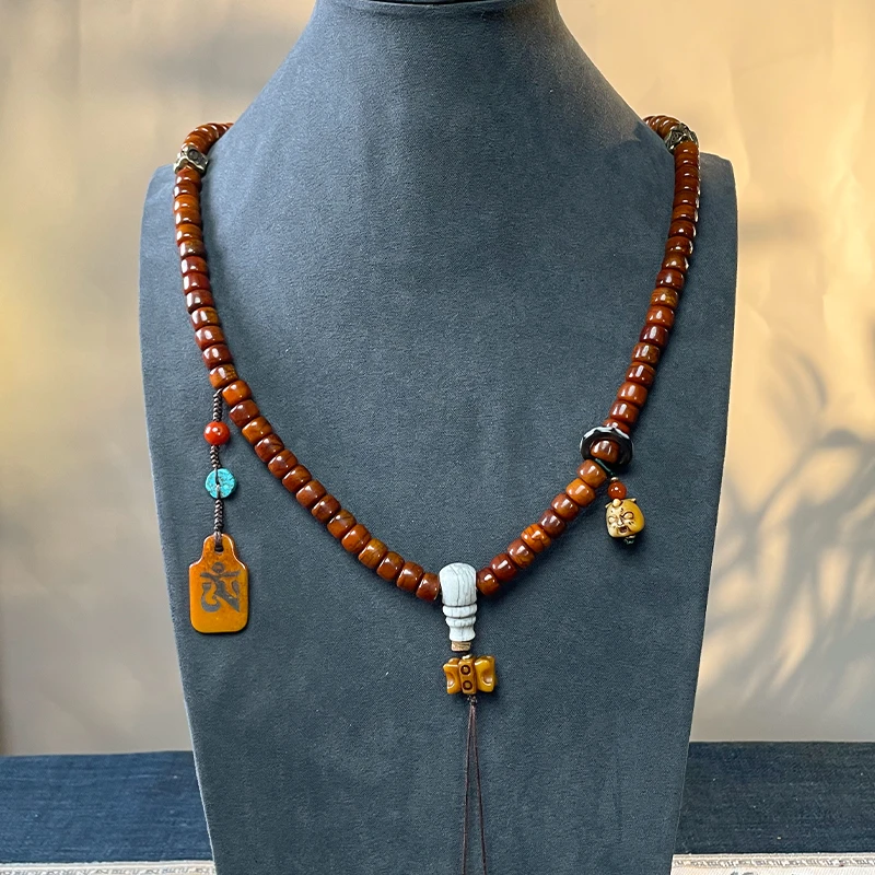 原创设计牦牛骨藏式108颗脖挂