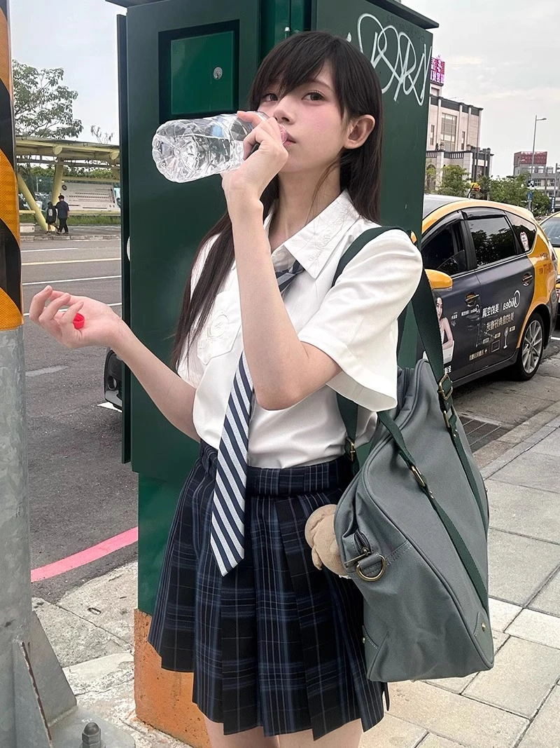 神仙club 原创jk格裙【深海】校供感女春秋气质高腰半身裙a字裙夏