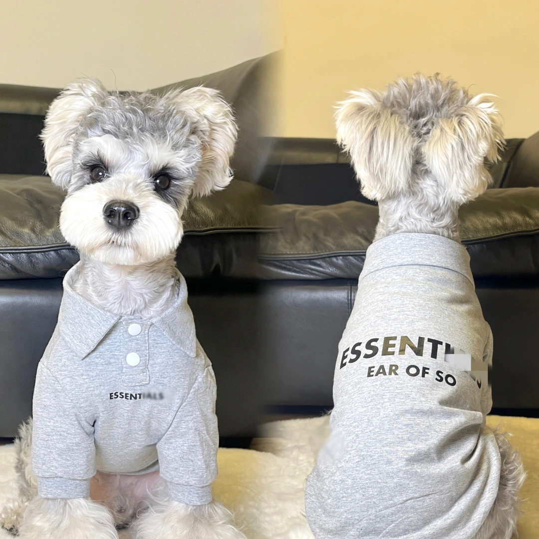 宠物猫狗衣服 夏季薄款透气英文字母衬衫领T恤 防掉毛 中小大型犬