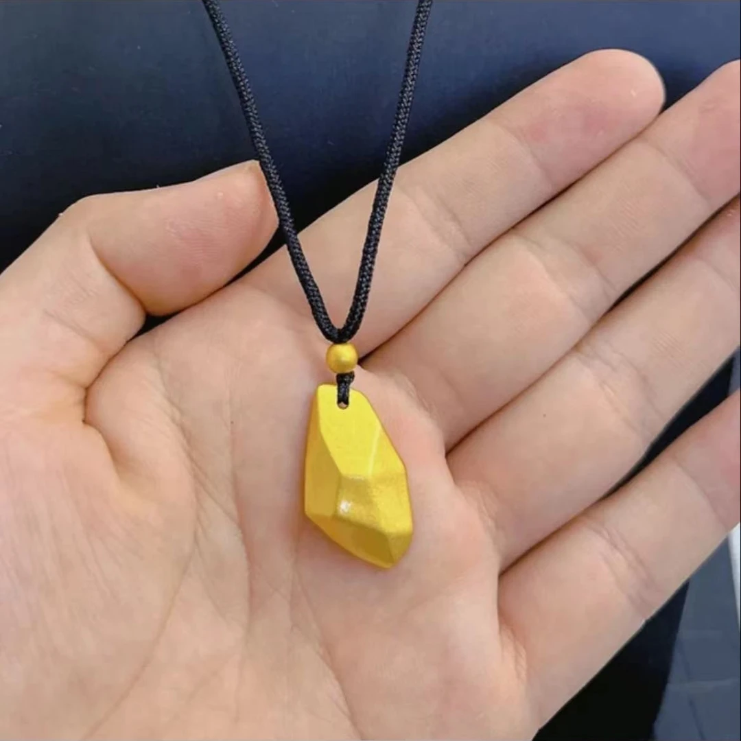 合金吊坠 【许愿石吊坠】手工时尚黄色挂坠精美金色项坠