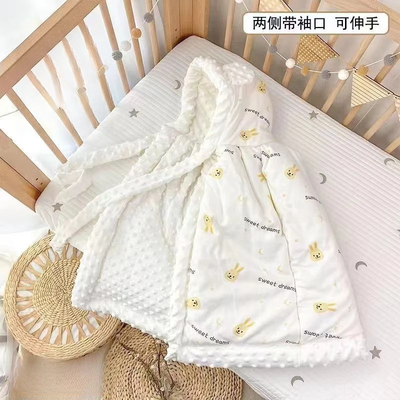婴儿披风斗篷秋冬外出防风挡风保暖宝宝连帽抱被冬季加厚儿童外套