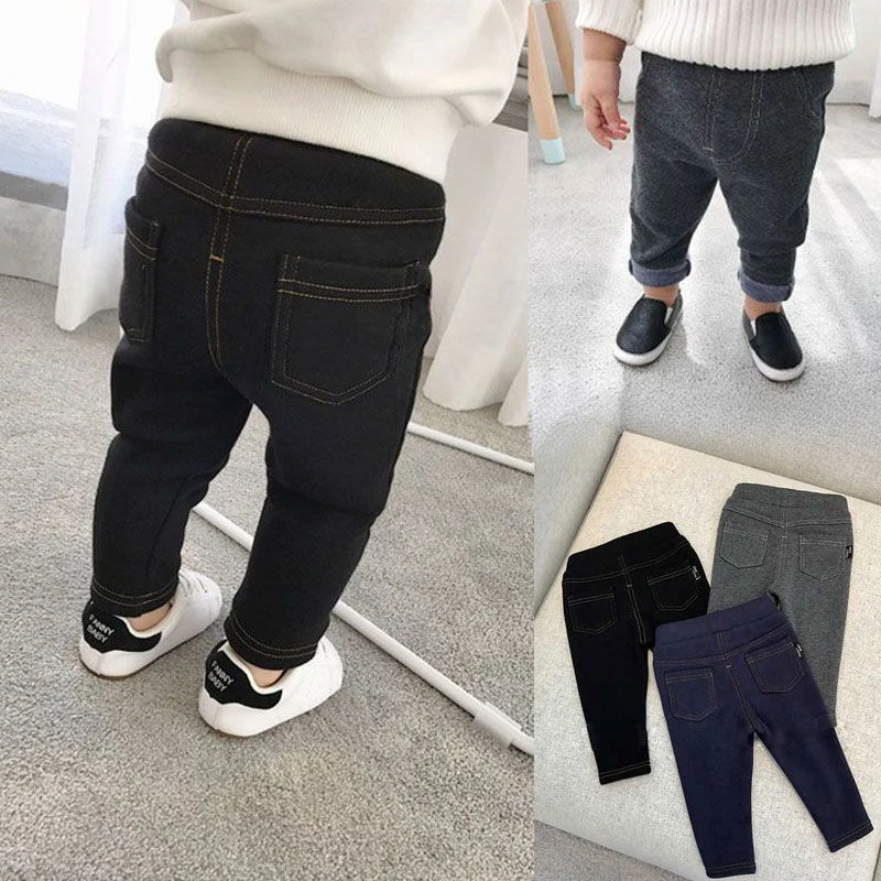 宝宝加绒裤子2022春装新款男女童裤子春秋外穿宝宝打底裤薄绒款