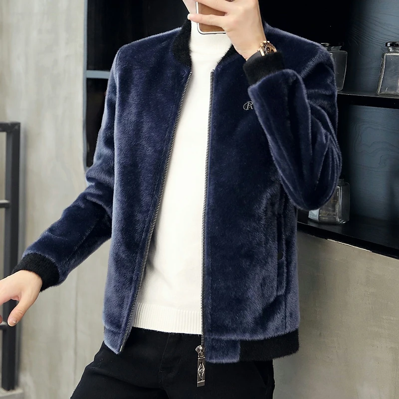 2023秋冬季水貂绒潮流棉袄加厚保暖棉服外套韩版潮流金丝绒外衣服