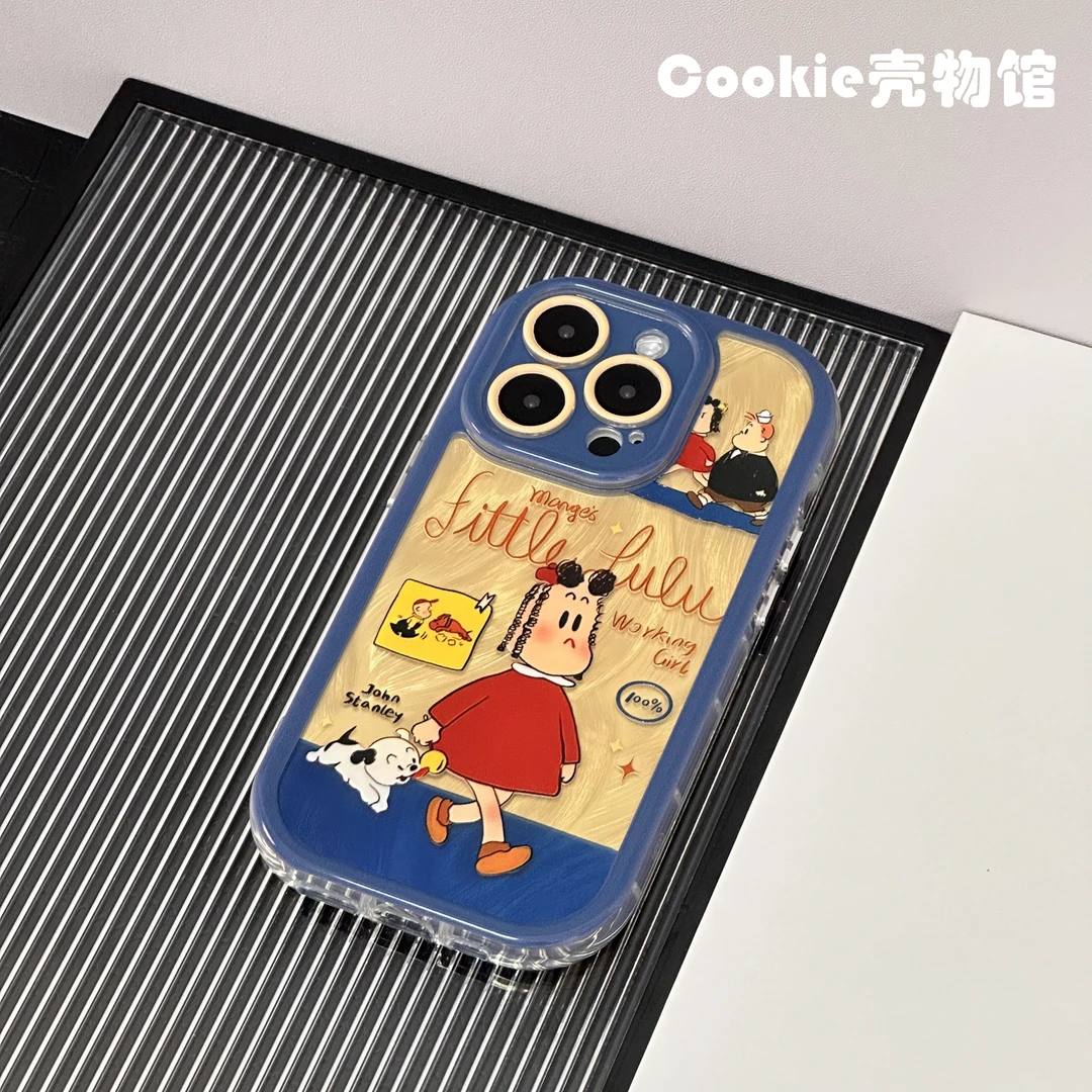 手机壳适用苹果15pro/14卡通动漫原田治女孩童趣可爱防摔奶油羽纱