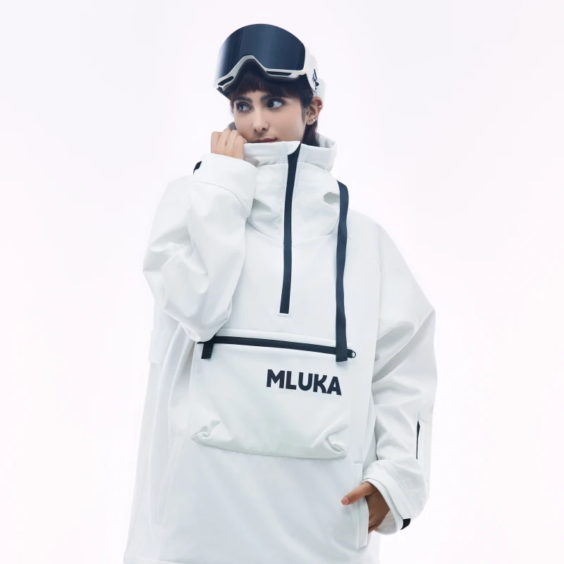 【断码清仓】MLUKA软壳滑雪卫衣/加绒保暖防水防风滑雪服连帽宽松