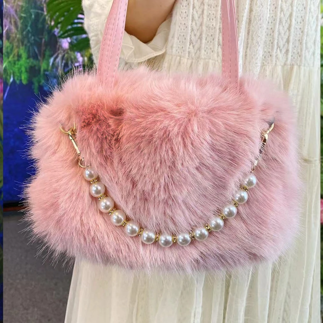 【木妍专属】秋冬时尚装饰百搭通勤轻奢毛毛包251Q134