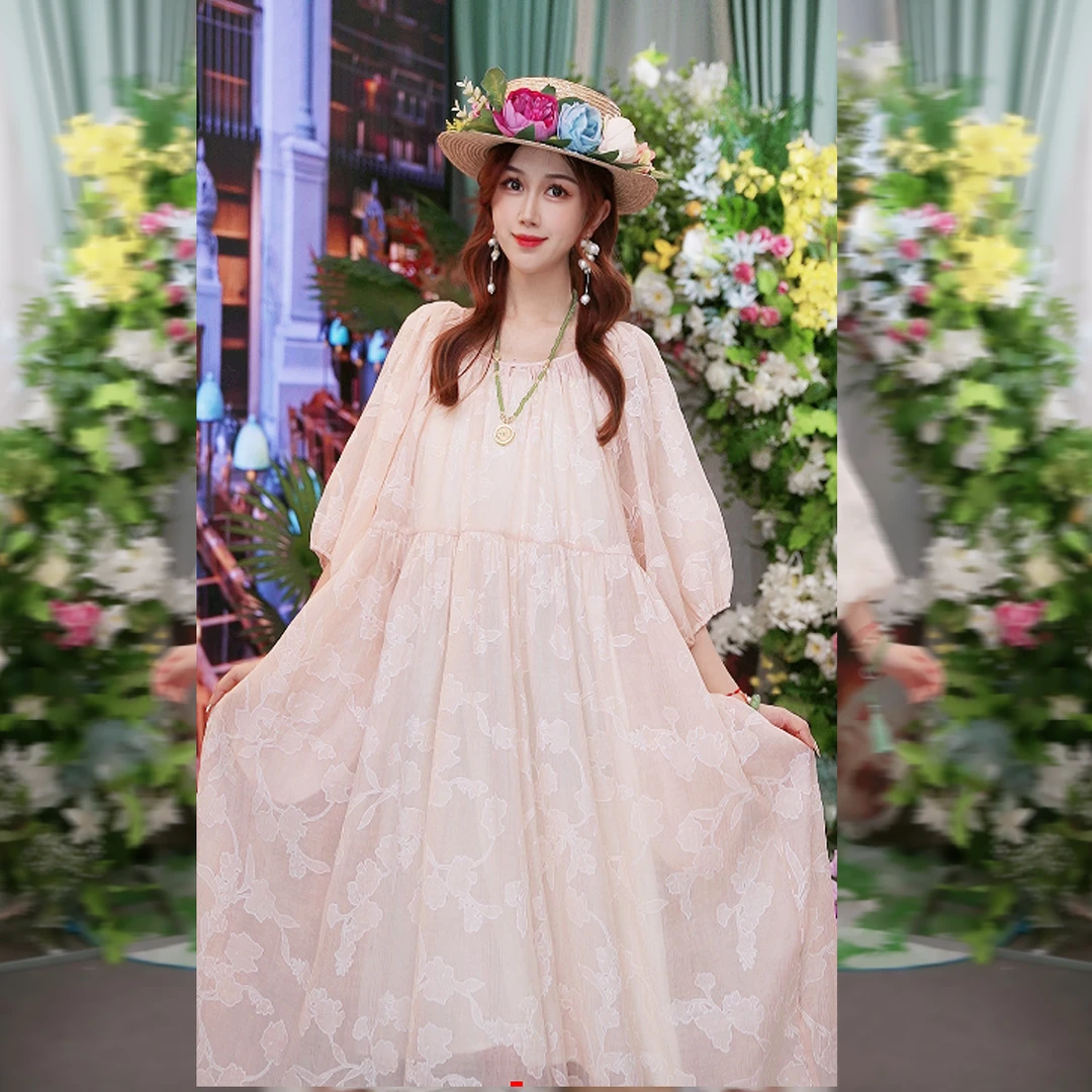 春夏气质清新舒适轻奢夏季气质宽松时尚轻奢女装连衣裙241D119