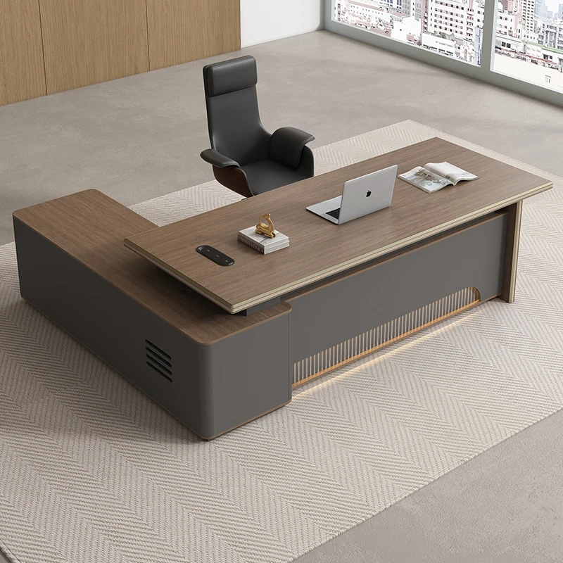 民睿老板办公桌椅组合简约现代总裁桌商用经理主管桌班台办公家具