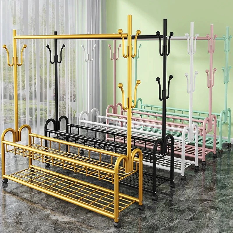 轻奢衣帽架鞋架晾衣架落地立式卧室内挂衣架阳台晒衣服架宿舍收纳