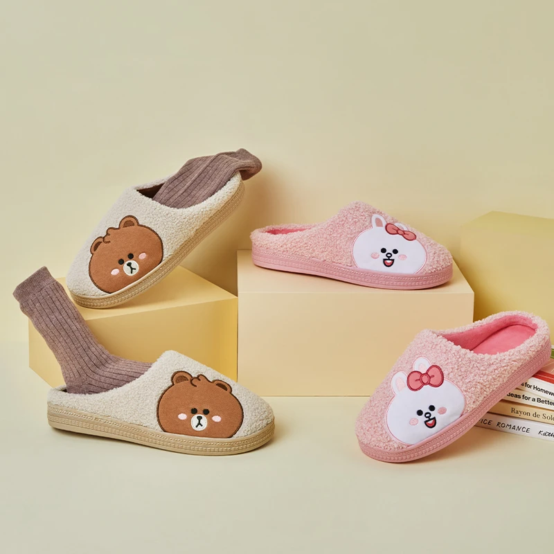 LINE FRIENDS 保暖拖鞋 动漫卡通可爱居家家用可外穿新款
