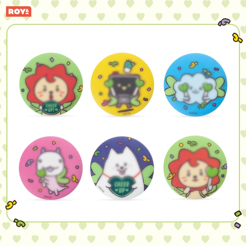 ROY6莱阳 CHEER UP系列马口铁徽章套装 LINE FRIENDS