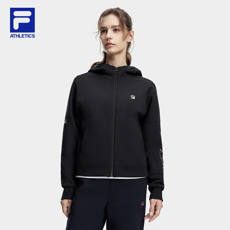 Fila/斐乐女子【时尚微弹保暖健身外套】冬季连帽上衣A11W341504F