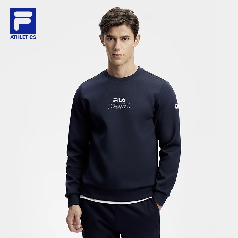 FILA/斐乐运动卫衣冬季新款男子商务休闲针织套头上衣A11M411206F