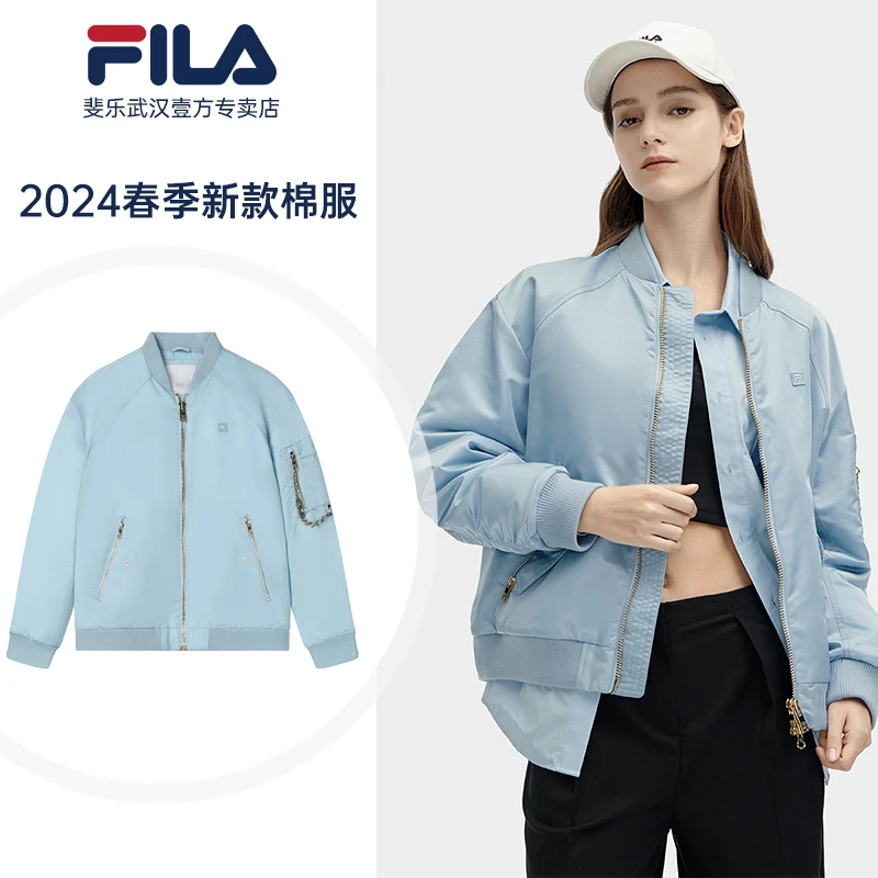 FILA斐乐女装棉服24春季新款运动外套宽松时尚休闲上衣F11W415902