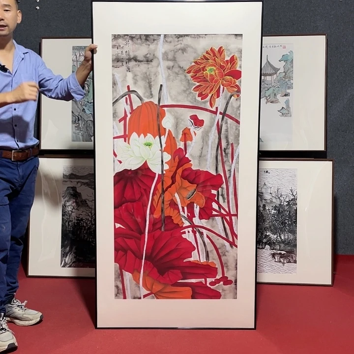 绘画纯手绘带框发货