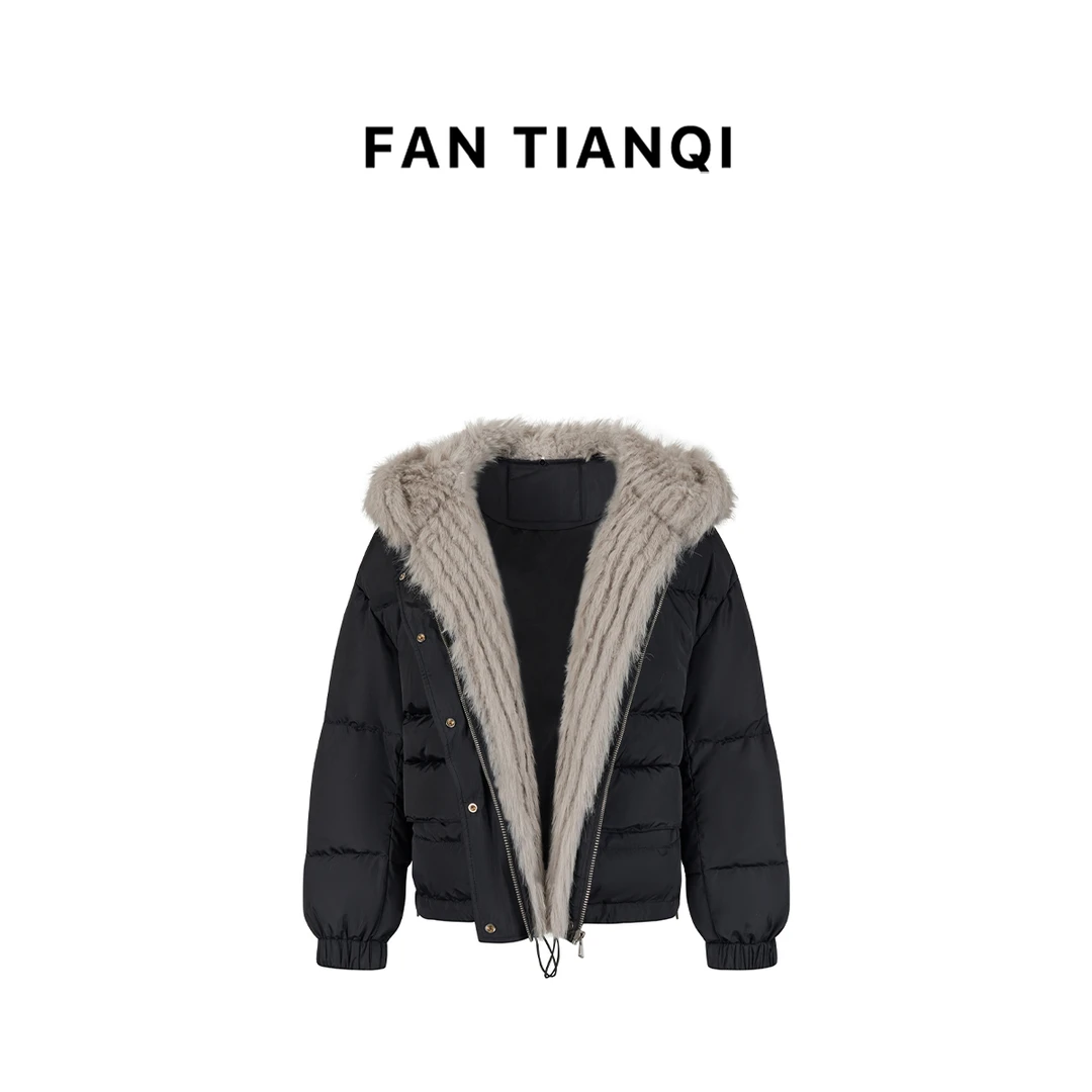 范天奇/FAN TIANQI【雪山】环保皮草拼接鹅绒服FYOT41023