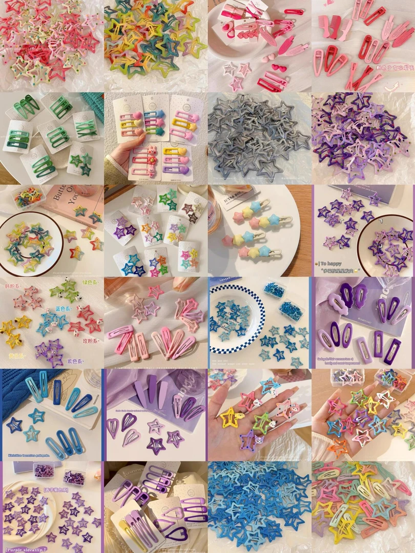 儿童发夹蓝色绿色发饰发圈蝴蝶结头绳边夹小女孩夹子公主皮筋发卡