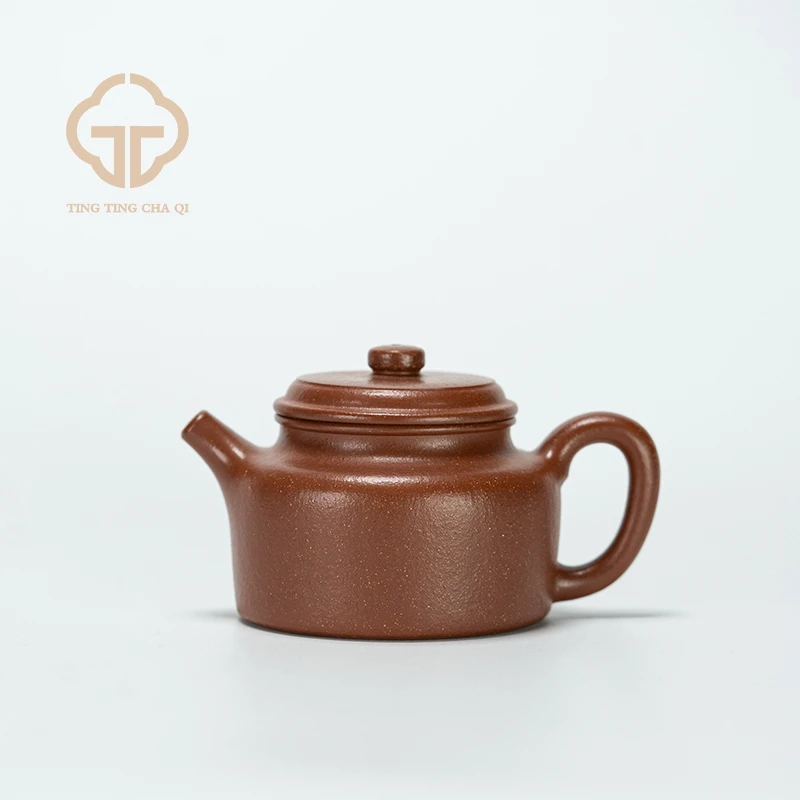 陈洁制 德钟 红降坡泥 235CC家用紫砂茶壶