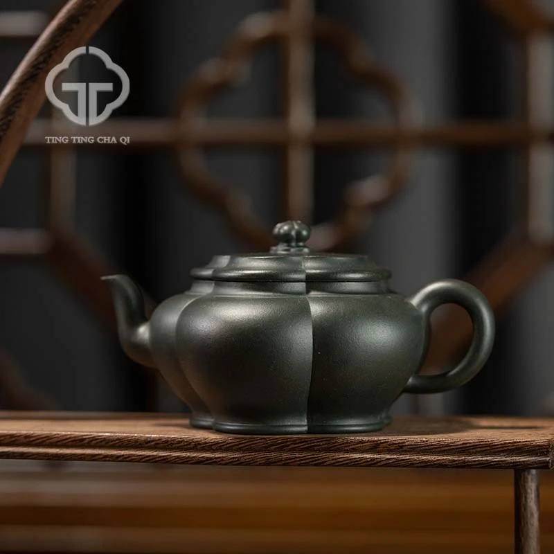 王涛制 五瓣梅 碧玉砂 158cc  紫砂壶家用泡茶具