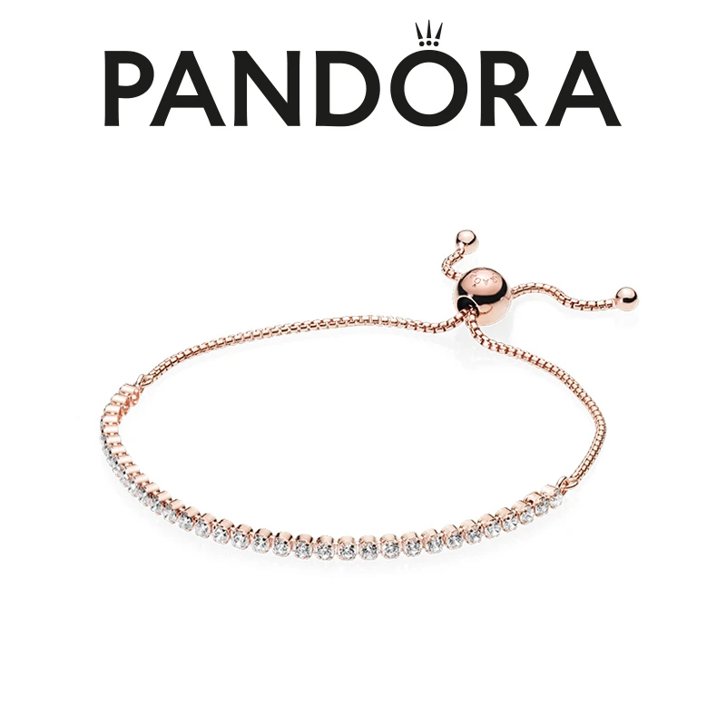 PANDORA/潘多拉 925银合成锆石手链 Rose闪耀手链绳