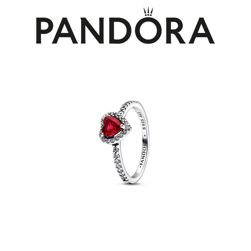 PANDORA/潘多拉 925银戒指 闪耀华贵红心戒指欧若精灵风