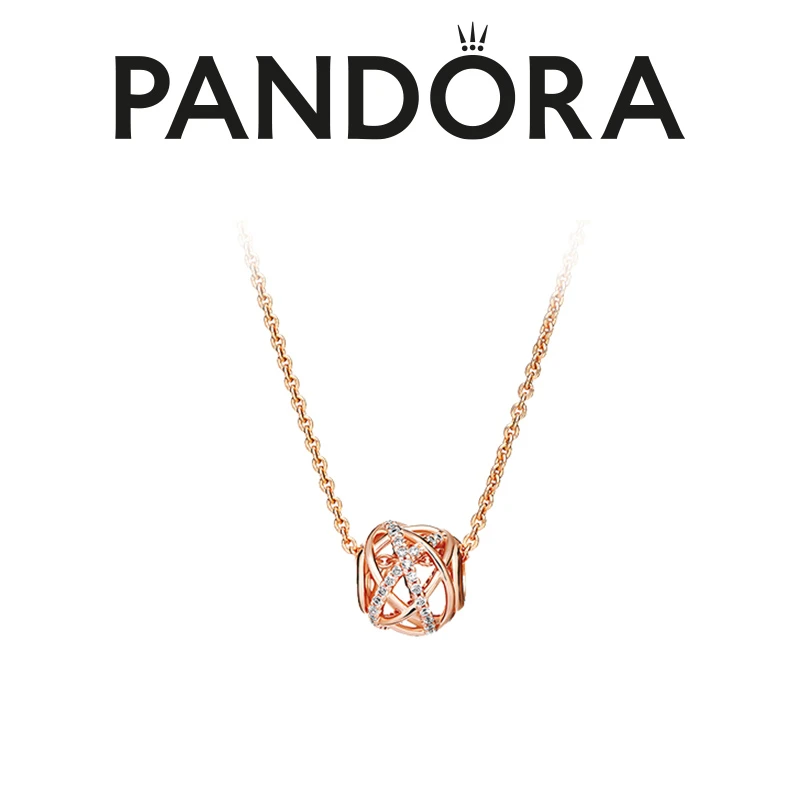 PANDORA/潘多拉 坠链均925银 镂空银河项链百搭素款
